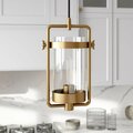 Henn & Hart Orion Industrial Brass & Clear Glass Pendant PD0248